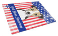 American Flag and Jack Russell Terrier Cutting Board Tempered Glass Kitchen Cutting Surface, Heat Resistant Chopping, Non-Slip Feet, Food Prep & Serving
