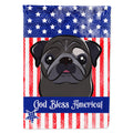 American Flag and Black Pug House Flag 28x40 Porch Sleeve Pole Decorative Outside Yard Banner Artwork Wall Hanging, Polyester