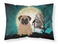 Halloween Scary Pug Brown Standard Pillowcase Lightweight Super Soft Easy Care Decorative Artwork Pillowcase, Standard