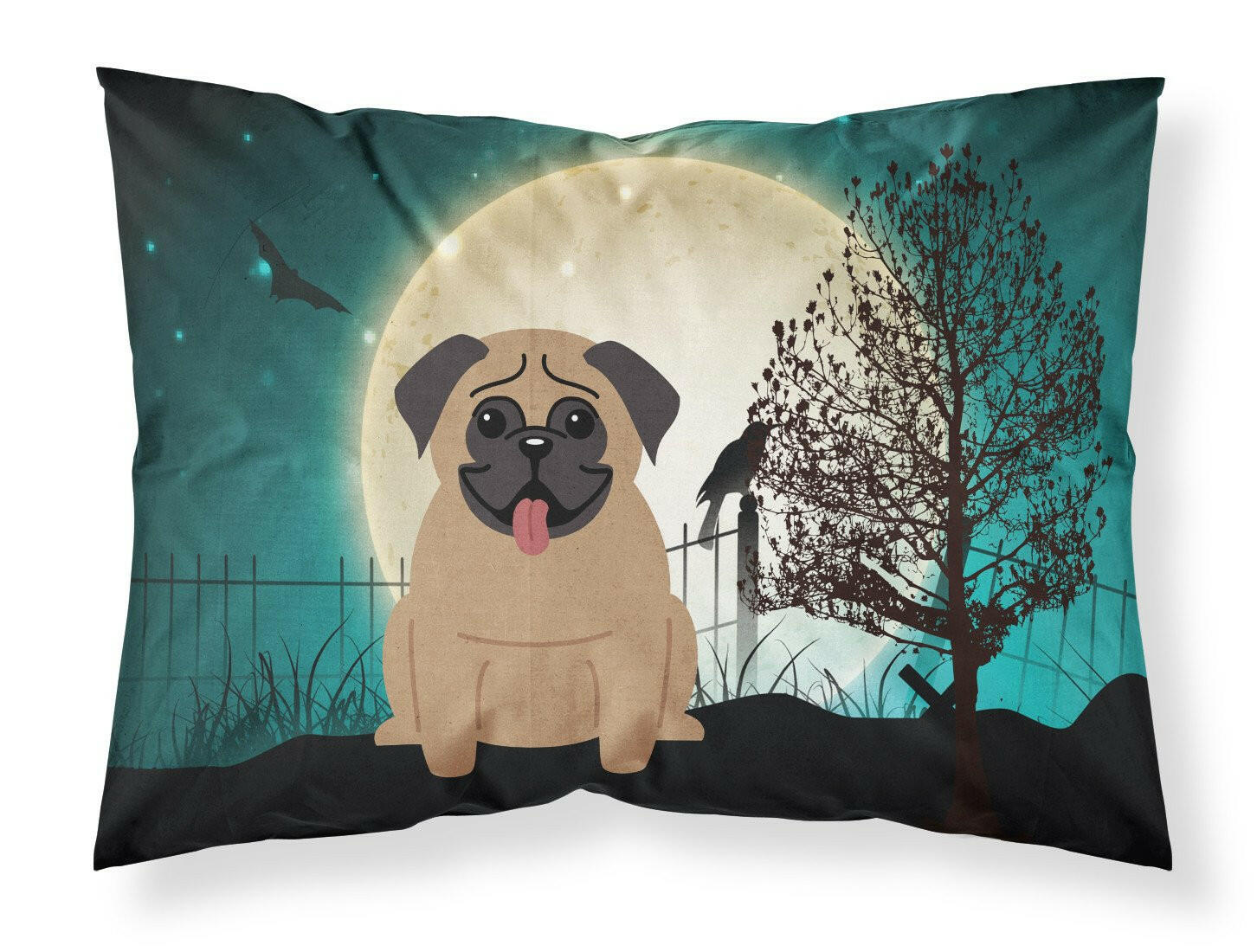 Halloween Scary Pug Brown Standard Pillowcase Lightweight Super Soft Easy Care Decorative Artwork Pillowcase, Standard