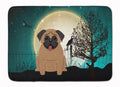 Halloween Scary Pug Brown Memory Foam Kitchen Mat Machine Washable Anti-Fatigue Cushion Comfort Bath or Kitchen Rug