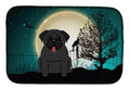 Halloween Scary Pug Black Dish Drying Mat Absorbent Dish Drying Mat Pad for Kitchen Counter Dish Drainer Mat for Countertop, 14 x 21", Multicolor