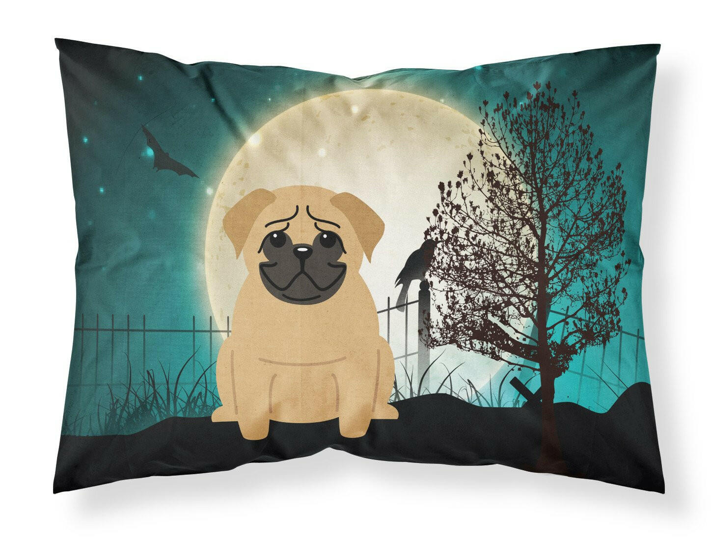 Halloween Scary Pug Brown Standard Pillowcase Lightweight Super Soft Easy Care Decorative Artwork Pillowcase, Standard