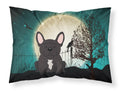 Halloween Scary French Bulldog Brindle Standard Pillowcase Lightweight Super Soft Easy Care Decorative Artwork Pillowcase, Standard