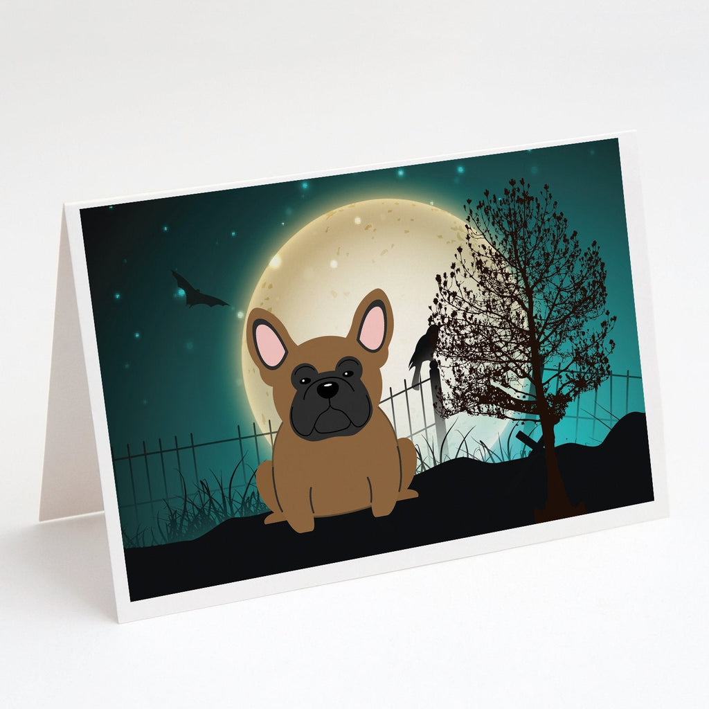 Halloween Scary French Bulldog Brown Greeting Cards Pack of 8 Blank Cards with Envelopes Whimsical A7 Size 5x7