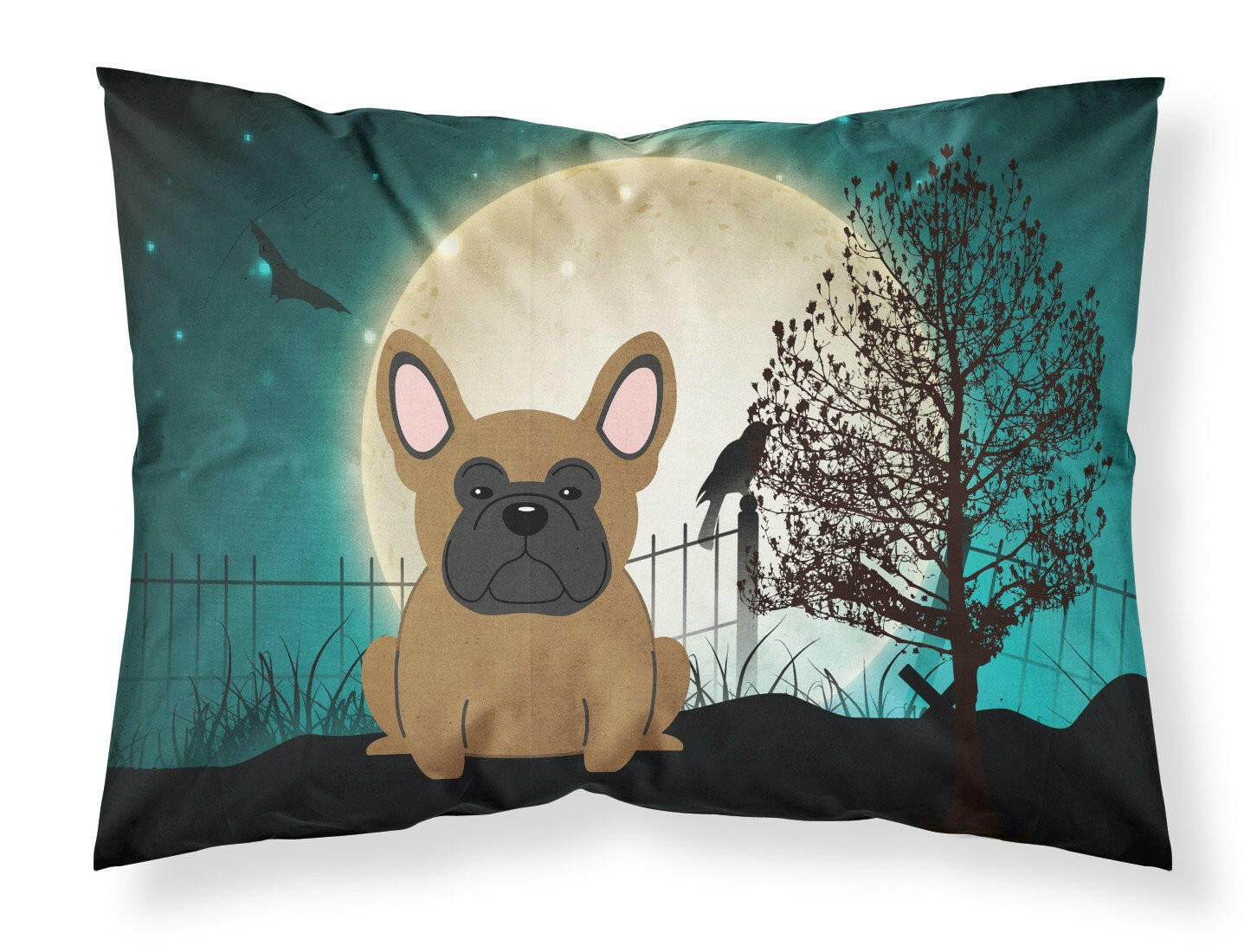 Halloween Scary French Bulldog Brown Standard Pillowcase Lightweight Super Soft Easy Care Decorative Artwork Pillowcase, Standard