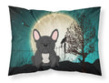 Halloween Scary French Bulldog Black Standard Pillowcase Lightweight Super Soft Easy Care Decorative Artwork Pillowcase, Standard