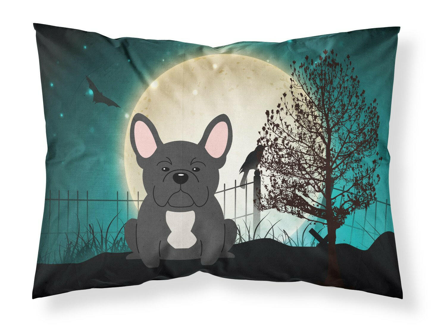 Halloween Scary French Bulldog Black Standard Pillowcase Lightweight Super Soft Easy Care Decorative Artwork Pillowcase, Standard