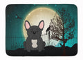 Halloween Scary French Bulldog Black Memory Foam Kitchen Mat Machine Washable Anti-Fatigue Cushion Comfort Bath or Kitchen Rug
