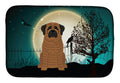 Halloween Scary Mastiff Brindle Dish Drying Mat Absorbent Dish Drying Mat Pad for Kitchen Counter Dish Drainer Mat for Countertop, 14 x 21", Multicolor