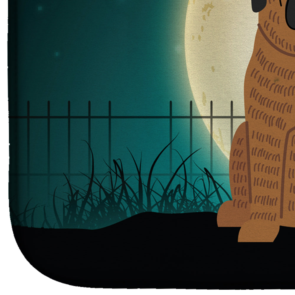 Halloween Scary Mastiff Brindle Dish Drying Mat Absorbent Dish Drying Mat Pad for Kitchen Counter Dish Drainer Mat for Countertop, 14 x 21", Multicolor