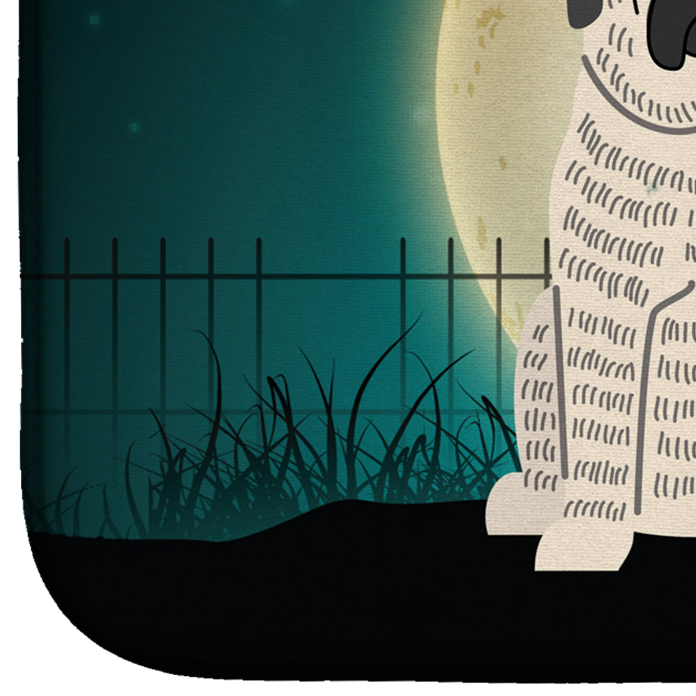 Halloween Scary Mastiff Brindle White Dish Drying Mat Absorbent Dish Drying Mat Pad for Kitchen Counter Dish Drainer Mat for Countertop, 14 x 21", Multicolor