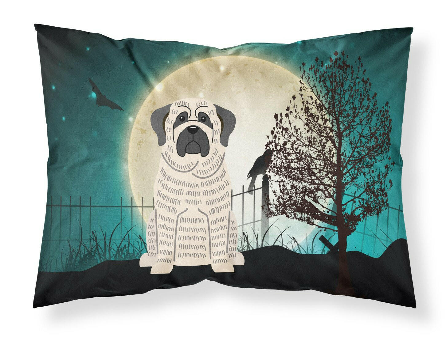 Halloween Scary Mastiff Brindle White Standard Pillowcase Lightweight Super Soft Easy Care Decorative Artwork Pillowcase, Standard