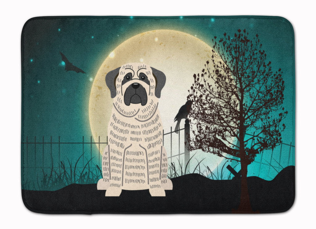 Halloween Scary Mastiff Brindle White Memory Foam Kitchen Mat Machine Washable Anti-Fatigue Cushion Comfort Bath or Kitchen Rug