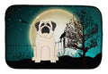 Halloween Scary Mastiff White Dish Drying Mat Absorbent Dish Drying Mat Pad for Kitchen Counter Dish Drainer Mat for Countertop, 14 x 21", Multicolor
