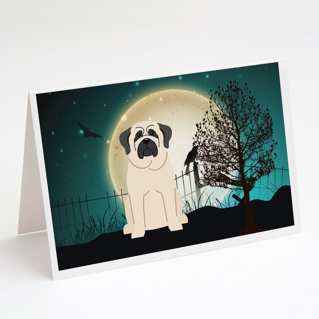 Halloween Scary Mastiff White Greeting Cards Pack of 8 Blank Cards with Envelopes Whimsical A7 Size 5x7