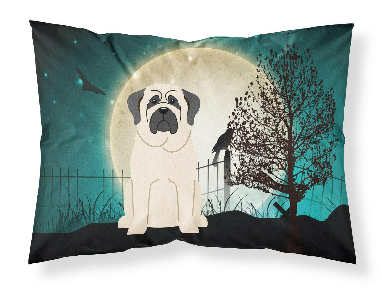 Halloween Scary Mastiff White Standard Pillowcase Lightweight Super Soft Easy Care Decorative Artwork Pillowcase, Standard