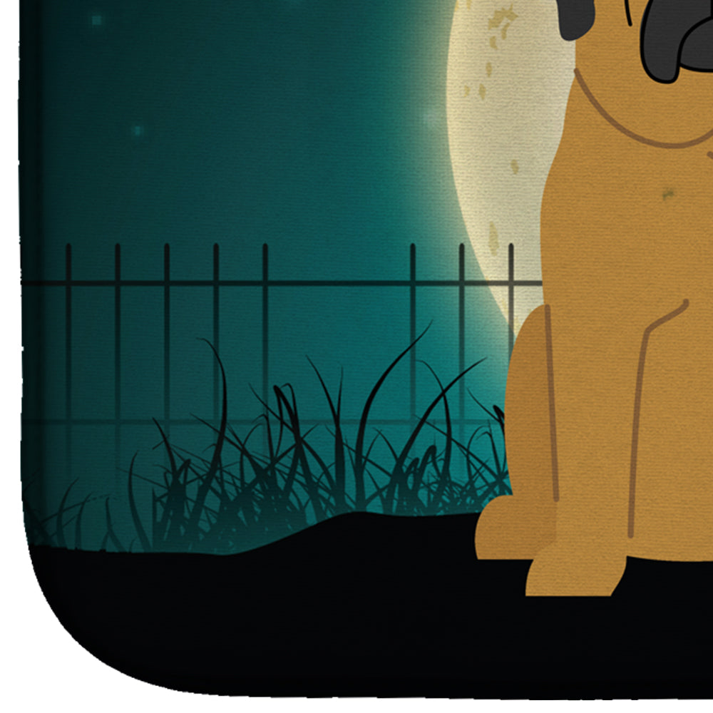 Halloween Scary Mastiff Dish Drying Mat Absorbent Dish Drying Mat Pad for Kitchen Counter Dish Drainer Mat for Countertop, 14 x 21", Multicolor