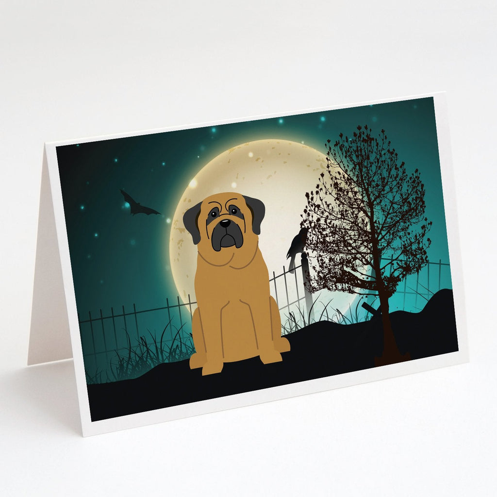 Halloween Scary Mastiff Greeting Cards Pack of 8 Blank Cards with Envelopes Whimsical A7 Size 5x7