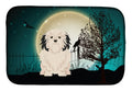 Halloween Scary Lowchen Dish Drying Mat Absorbent Dish Drying Mat Pad for Kitchen Counter Dish Drainer Mat for Countertop, 14 x 21", Multicolor