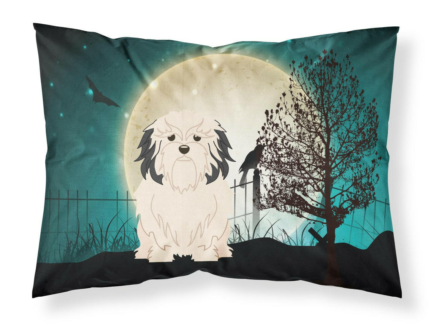 Halloween Scary Lowchen Standard Pillowcase Lightweight Super Soft Easy Care Decorative Artwork Pillowcase, Standard