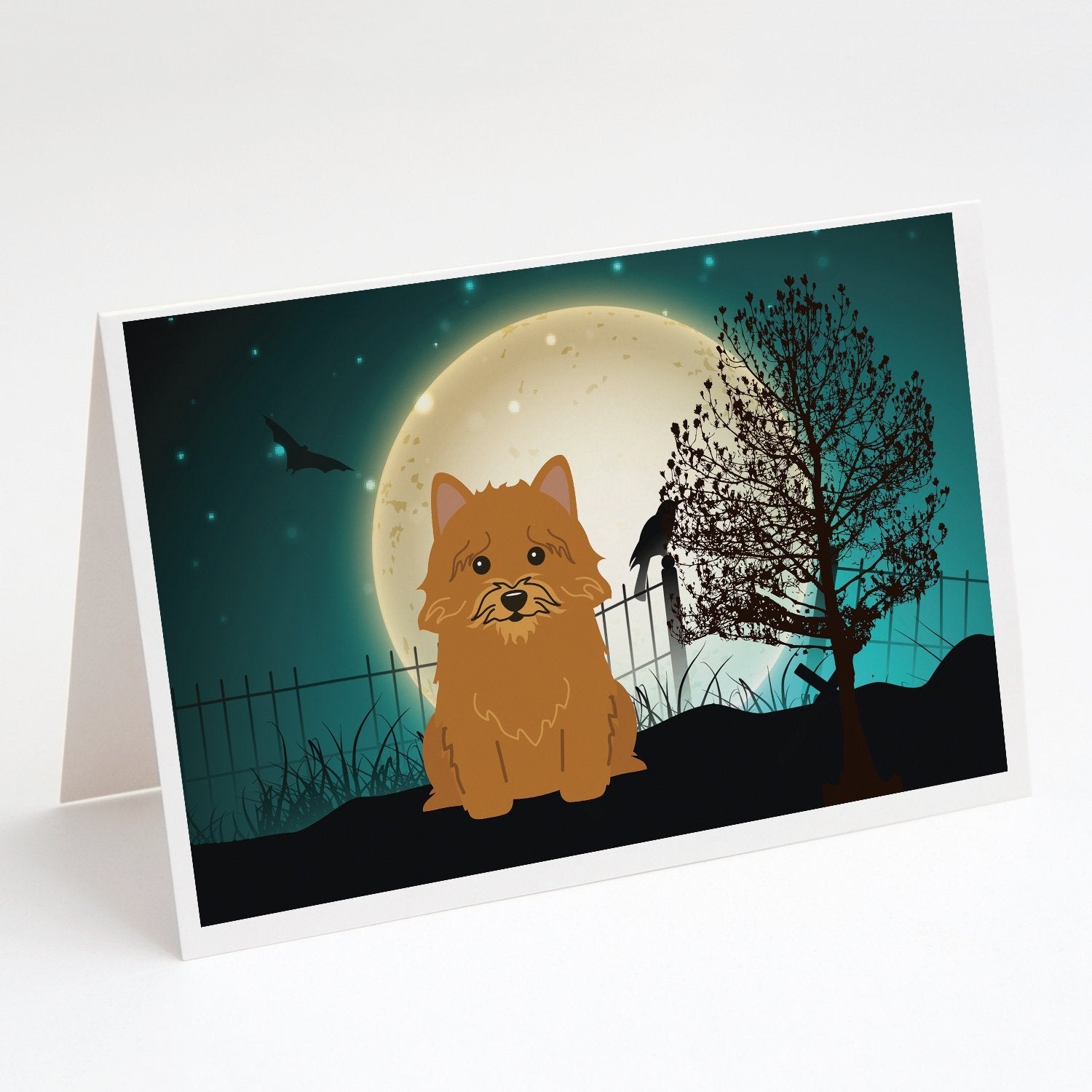 Halloween Scary Norwich Terrier Greeting Cards Pack of 8 Blank Cards with Envelopes Whimsical A7 Size 5x7