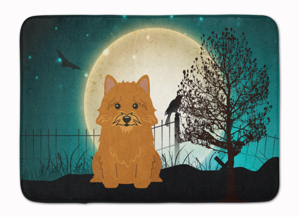 Halloween Scary Norwich Terrier Memory Foam Kitchen Mat Machine Washable Anti-Fatigue Cushion Comfort Bath or Kitchen Rug