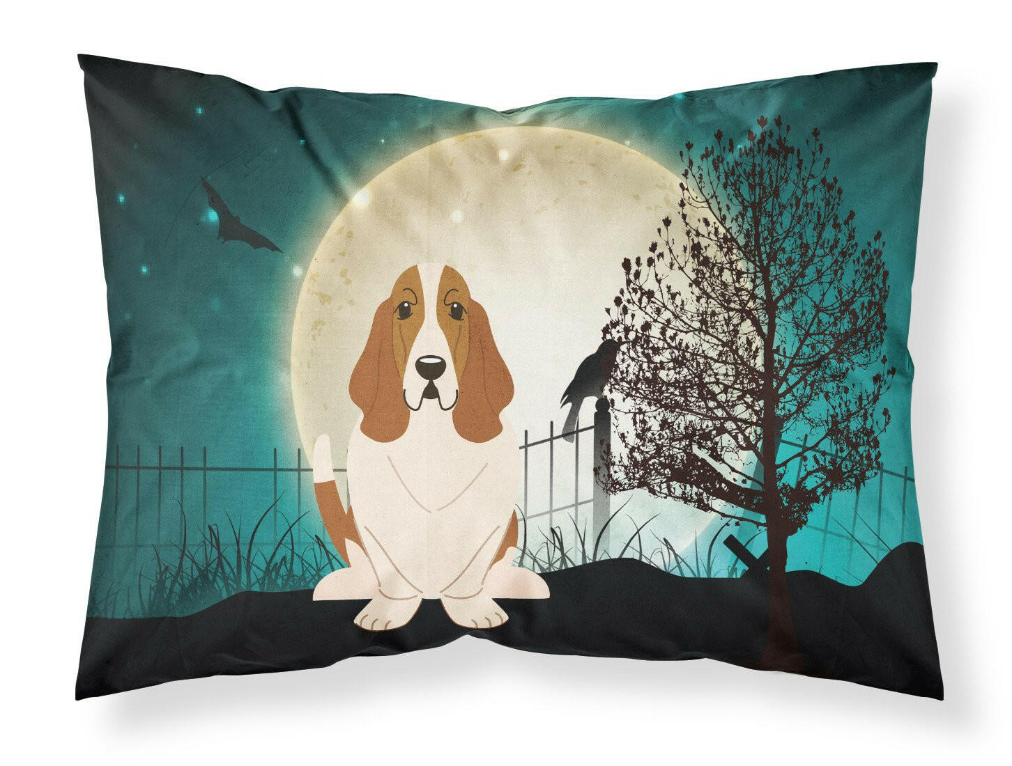 Halloween Scary Basset Hound Standard Pillowcase Lightweight Super Soft Easy Care Decorative Artwork Pillowcase, Standard
