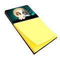Halloween Scary Basset Hound Watercolor Sticky Note Holder Refillable Dispenser Desk Accessory 3x3 Pad Gift