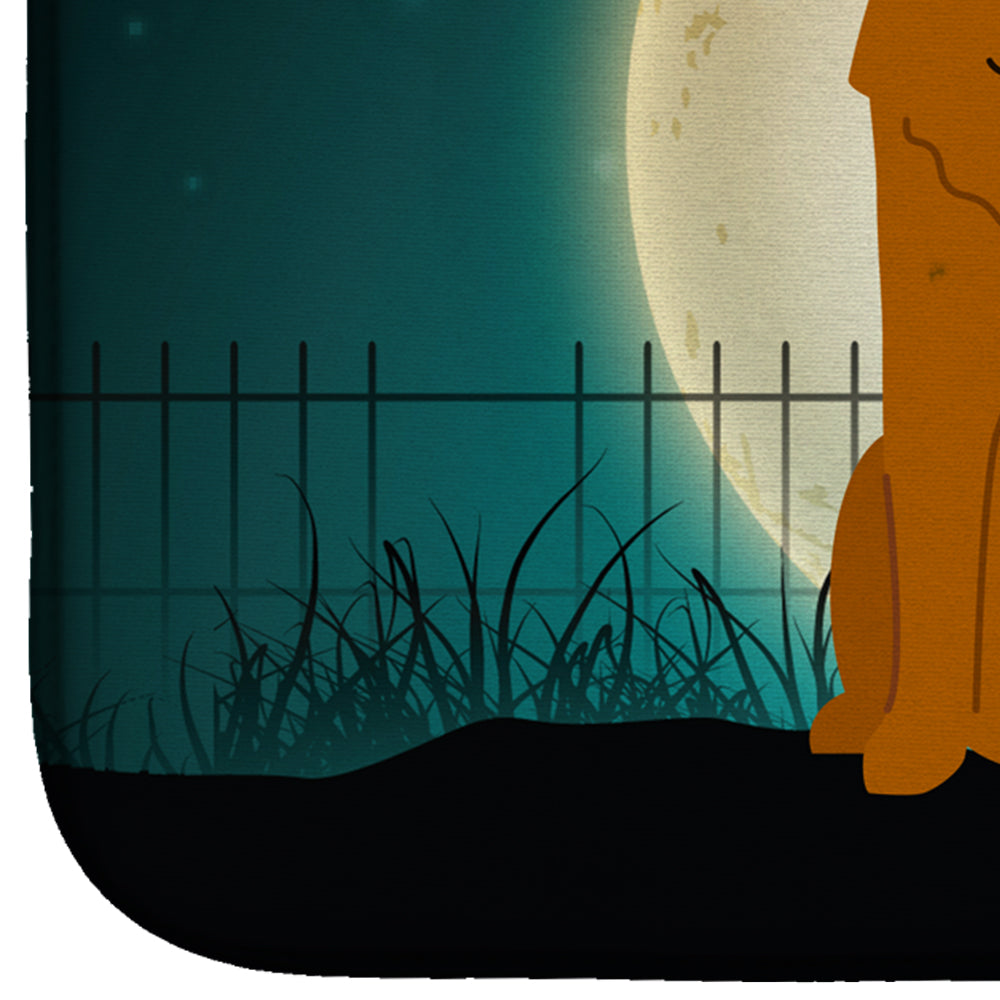 Halloween Scary Karelian Bear Dog Dish Drying Mat Absorbent Dish Drying Mat Pad for Kitchen Counter Dish Drainer Mat for Countertop, 14 x 21", Multicolor
