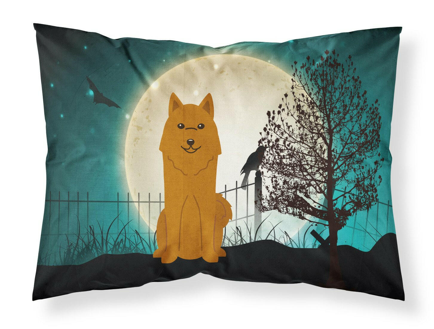 Halloween Scary Karelian Bear Dog Standard Pillowcase Lightweight Super Soft Easy Care Decorative Artwork Pillowcase, Standard