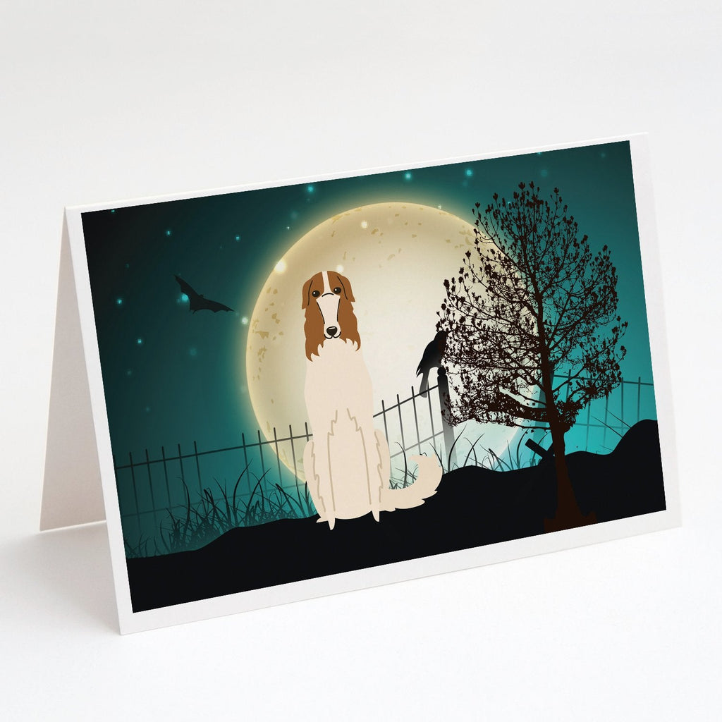 Halloween Scary Borzoi Greeting Cards Pack of 8 Blank Cards with Envelopes Whimsical A7 Size 5x7