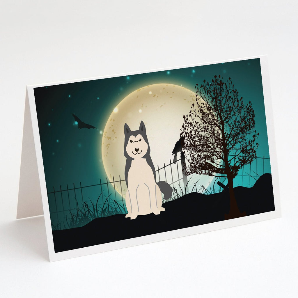 Halloween Scary West Siberian Laika Spitz Greeting Cards Pack of 8 Blank Cards with Envelopes Whimsical A7 Size 5x7