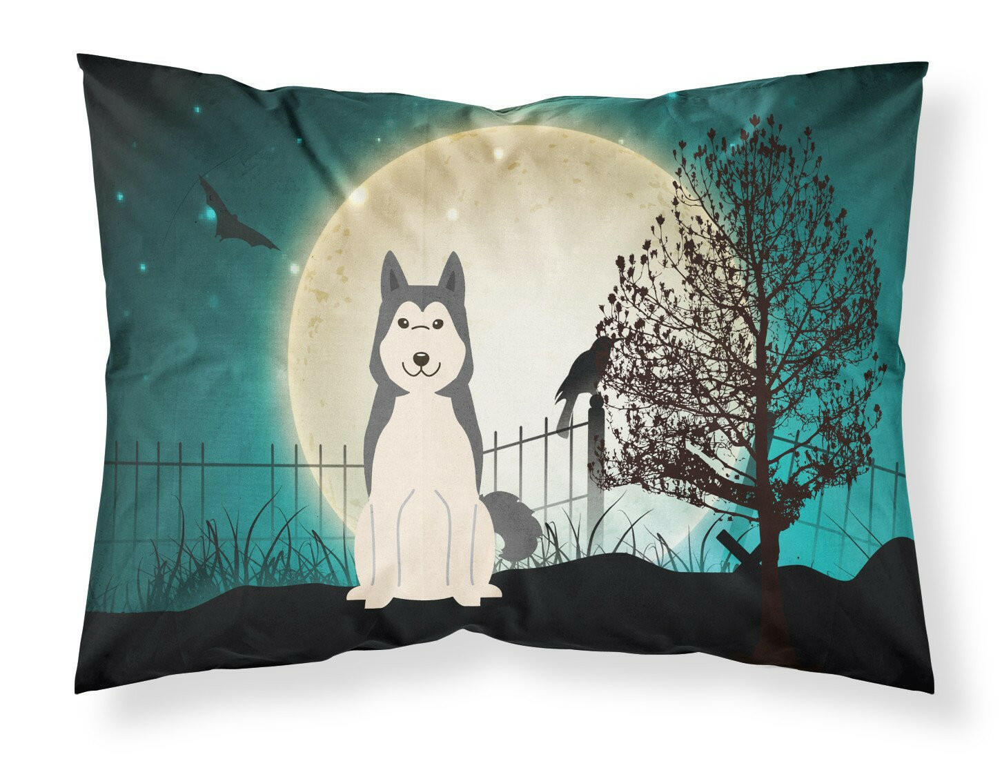 Halloween Scary West Siberian Laika Spitz Standard Pillowcase Lightweight Super Soft Easy Care Decorative Artwork Pillowcase, Standard