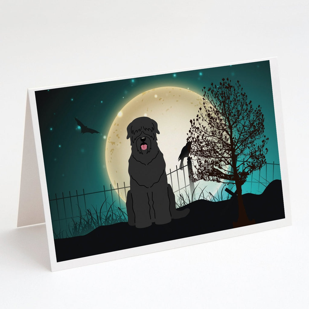 Halloween Scary Black Russian Terrier Greeting Cards Pack of 8 Blank Cards with Envelopes Whimsical A7 Size 5x7