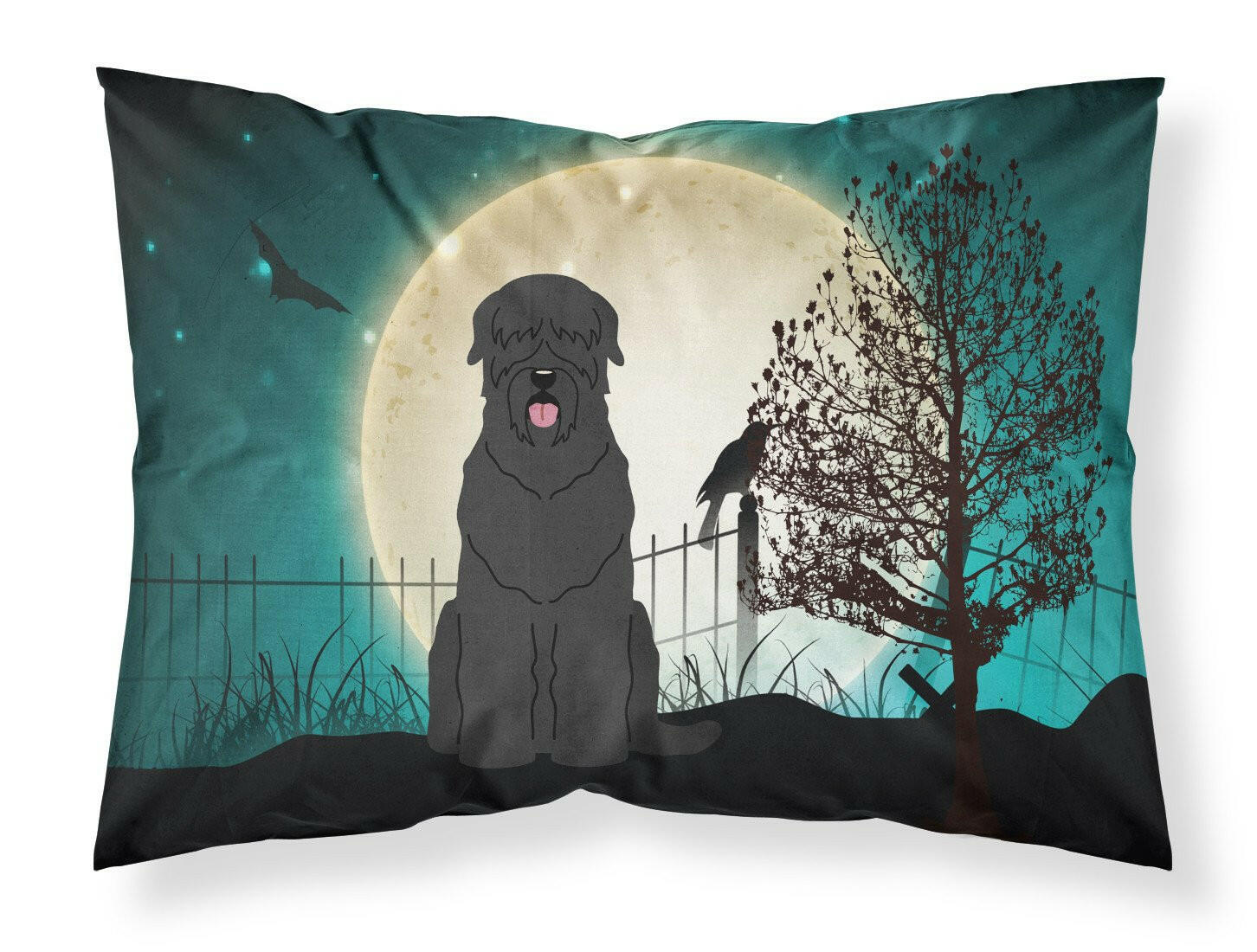 Halloween Scary Black Russian Terrier Standard Pillowcase Lightweight Super Soft Easy Care Decorative Artwork Pillowcase, Standard