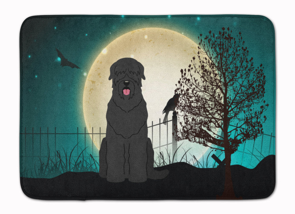 Halloween Scary Black Russian Terrier Memory Foam Kitchen Mat Machine Washable Anti-Fatigue Cushion Comfort Bath or Kitchen Rug