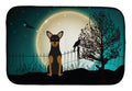 Halloween Scary Manchester Terrier Dish Drying Mat Absorbent Dish Drying Mat Pad for Kitchen Counter Dish Drainer Mat for Countertop, 14 x 21", Multicolor