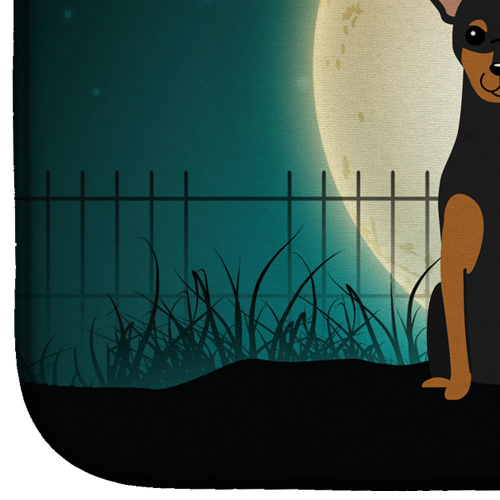 Halloween Scary Manchester Terrier Dish Drying Mat Absorbent Dish Drying Mat Pad for Kitchen Counter Dish Drainer Mat for Countertop, 14 x 21", Multicolor
