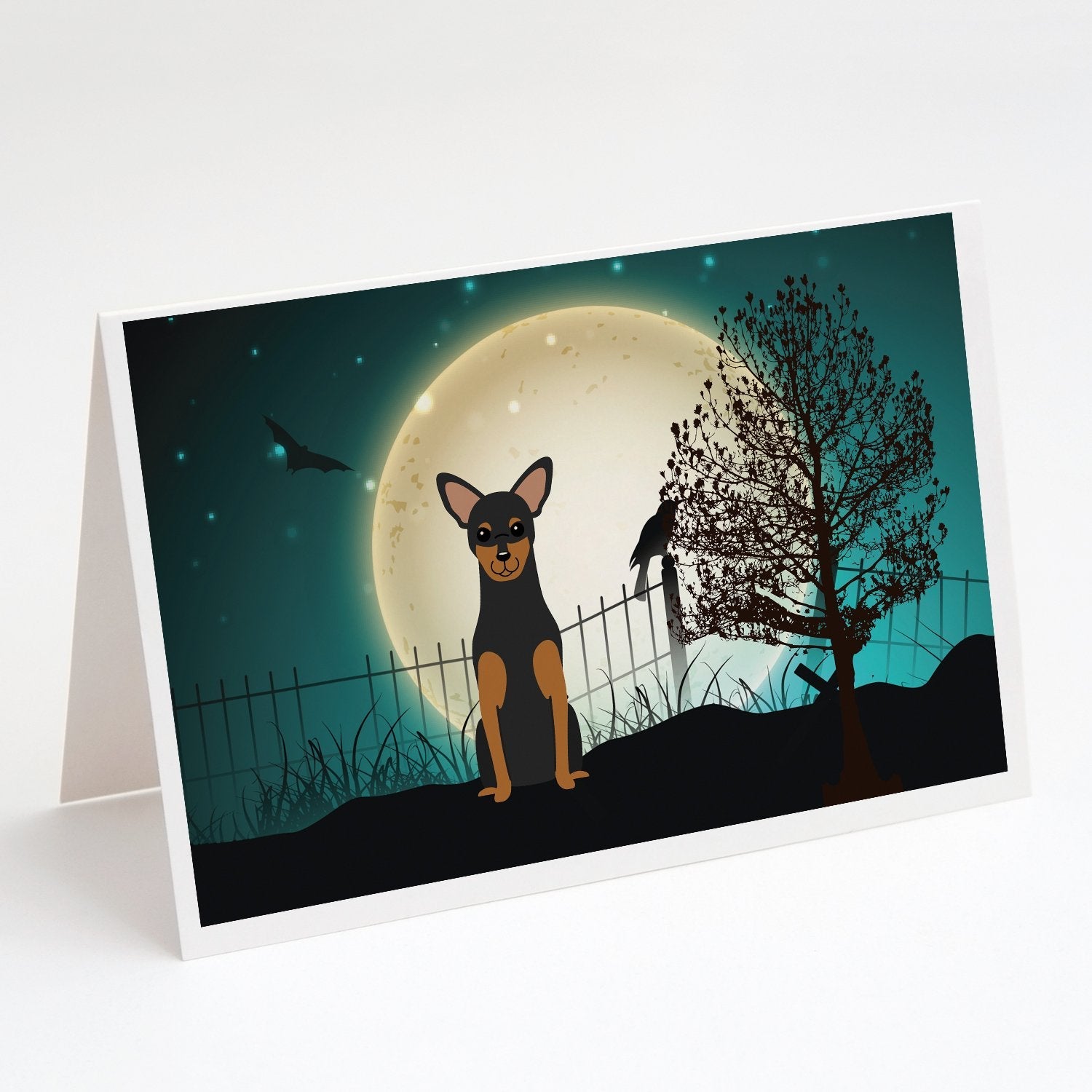 Halloween Scary Manchester Terrier Greeting Cards Pack of 8 Blank Cards with Envelopes Whimsical A7 Size 5x7