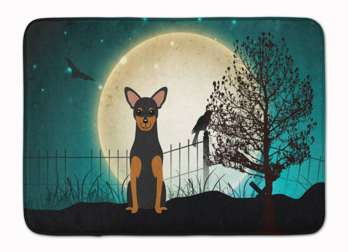 Halloween Scary Manchester Terrier Memory Foam Kitchen Mat Machine Washable Anti-Fatigue Cushion Comfort Bath or Kitchen Rug
