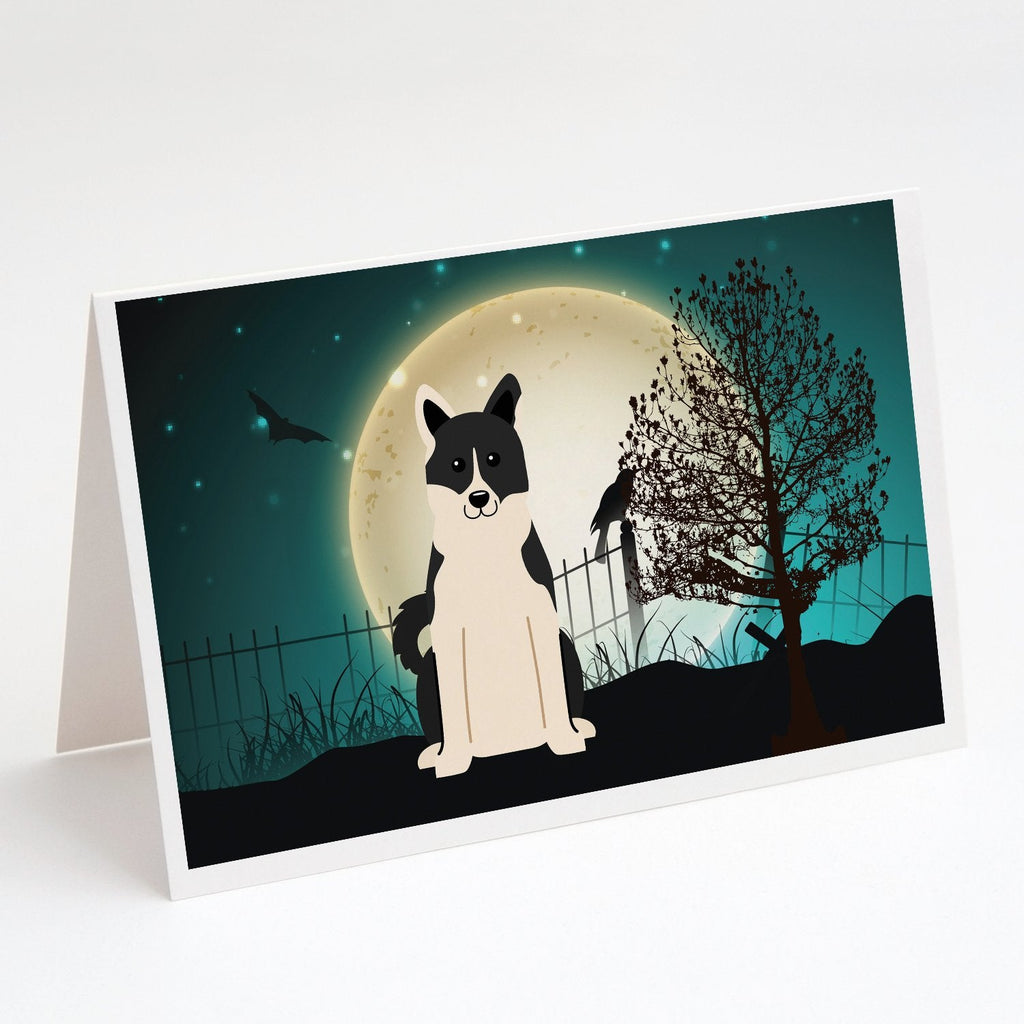 Halloween Scary Russo-European Laika Spitz Greeting Cards Pack of 8 Blank Cards with Envelopes Whimsical A7 Size 5x7