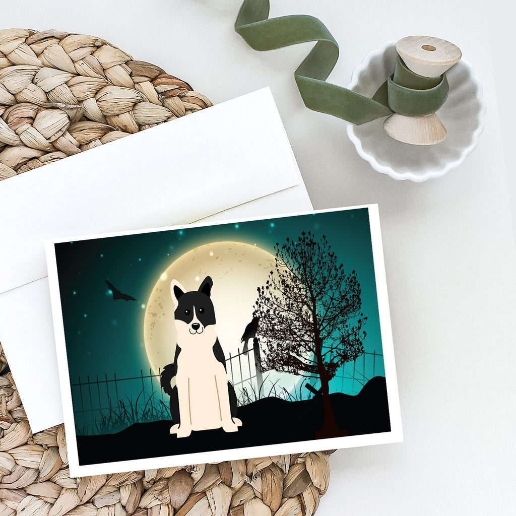 Halloween Scary Russo-European Laika Spitz Greeting Cards Pack of 8 Blank Cards with Envelopes Whimsical A7 Size 5x7