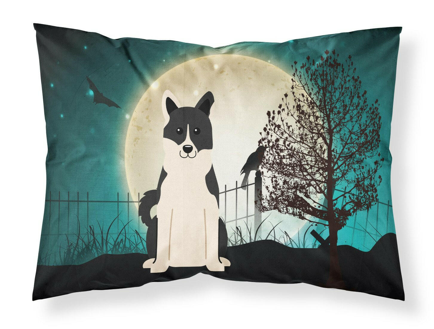 Halloween Scary Russo-European Laika Spitz Standard Pillowcase Lightweight Super Soft Easy Care Decorative Artwork Pillowcase, Standard