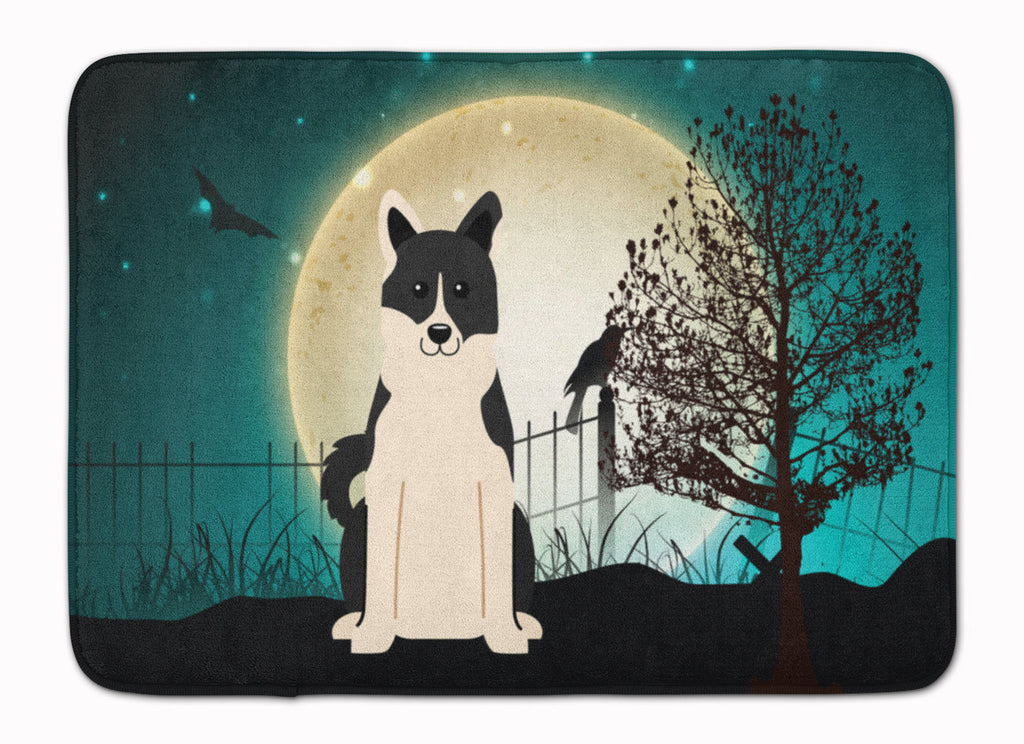 Halloween Scary Russo-European Laika Spitz Memory Foam Kitchen Mat Machine Washable Anti-Fatigue Cushion Comfort Bath or Kitchen Rug