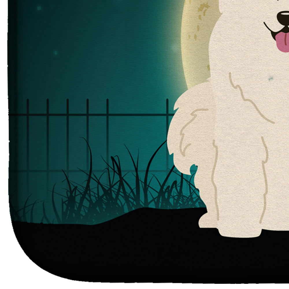 Halloween Scary Samoyed Dish Drying Mat Absorbent Dish Drying Mat Pad for Kitchen Counter Dish Drainer Mat for Countertop, 14 x 21", Multicolor