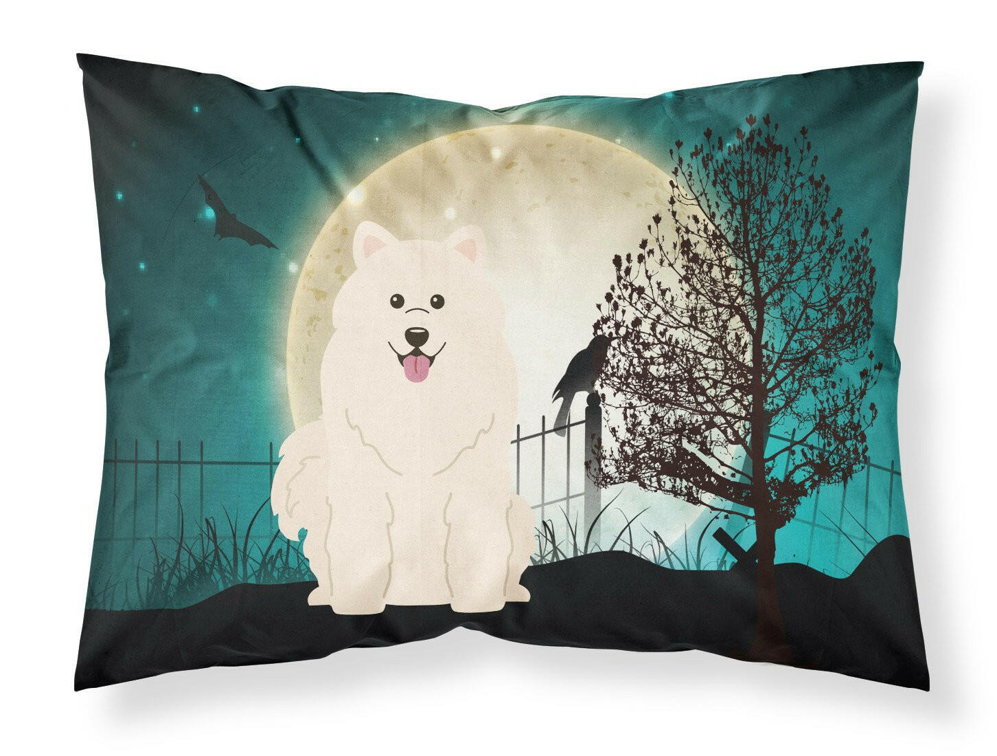 Halloween Scary Samoyed Standard Pillowcase Lightweight Super Soft Easy Care Decorative Artwork Pillowcase, Standard
