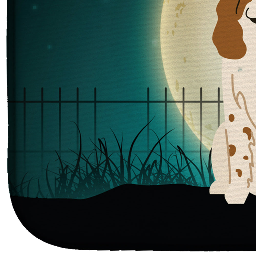 Halloween Scary Russian Spaniel Dish Drying Mat Absorbent Dish Drying Mat Pad for Kitchen Counter Dish Drainer Mat for Countertop, 14 x 21", Multicolor