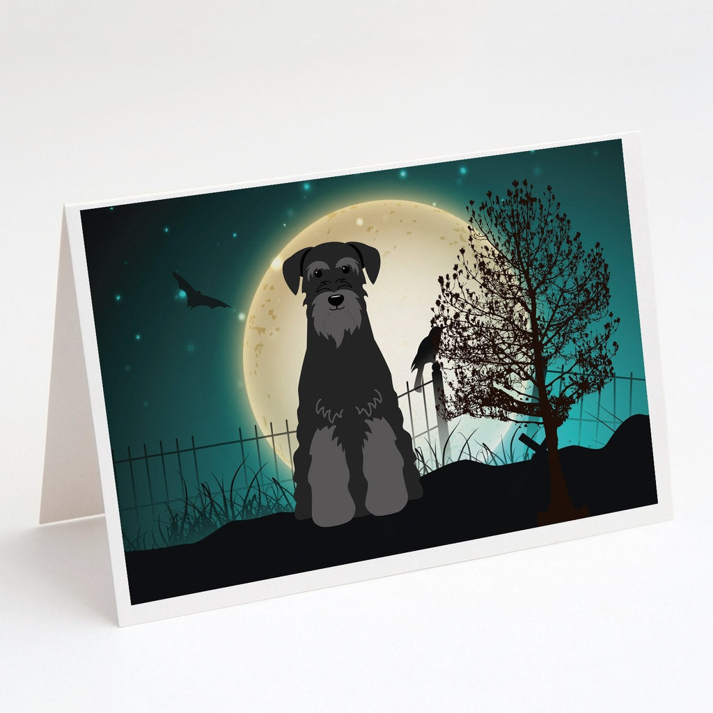 Halloween Scary Standard Schnauzer Black Greeting Cards Pack of 8 Blank Cards with Envelopes Whimsical A7 Size 5x7