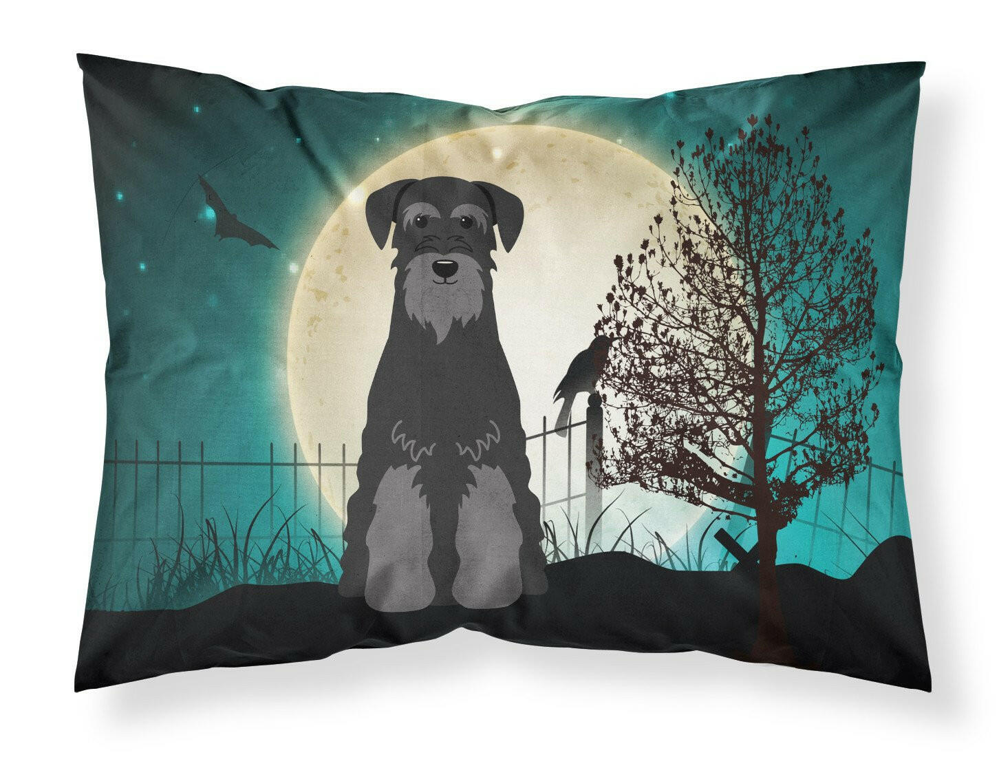 Halloween Scary Standard Schnauzer Black Standard Pillowcase Lightweight Super Soft Easy Care Decorative Artwork Pillowcase, Standard